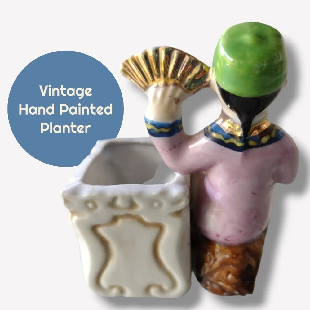 Vintage Japan Asian People Planter